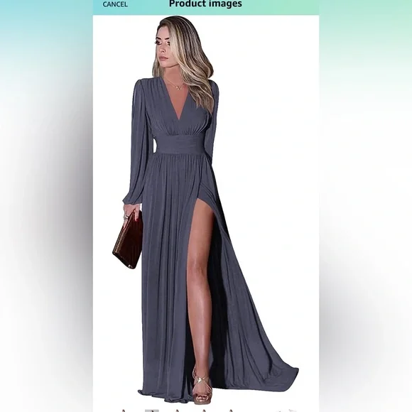 Stormy Blue Miao Duo Women's Long Sleeve Dress With Pockets | Color: Blue/Gray | Size: 8 | Jnlangle's Closet